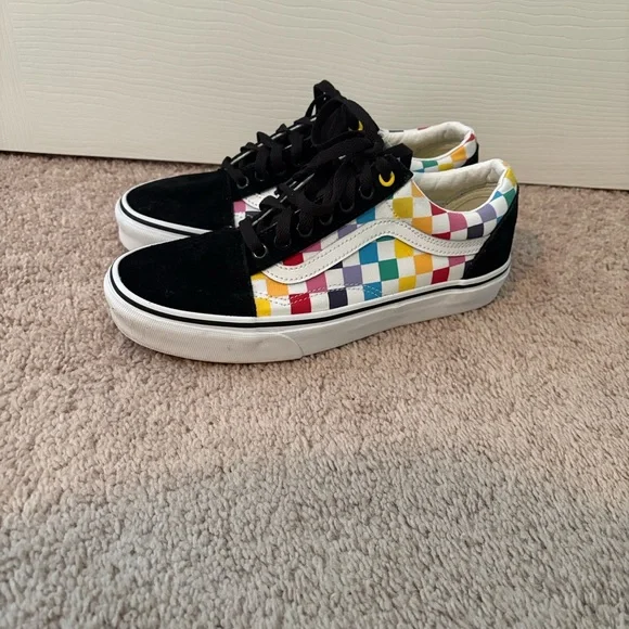 Vans Old Skool Rainbow Checkerboard Sneakers - Picture 5 of 8